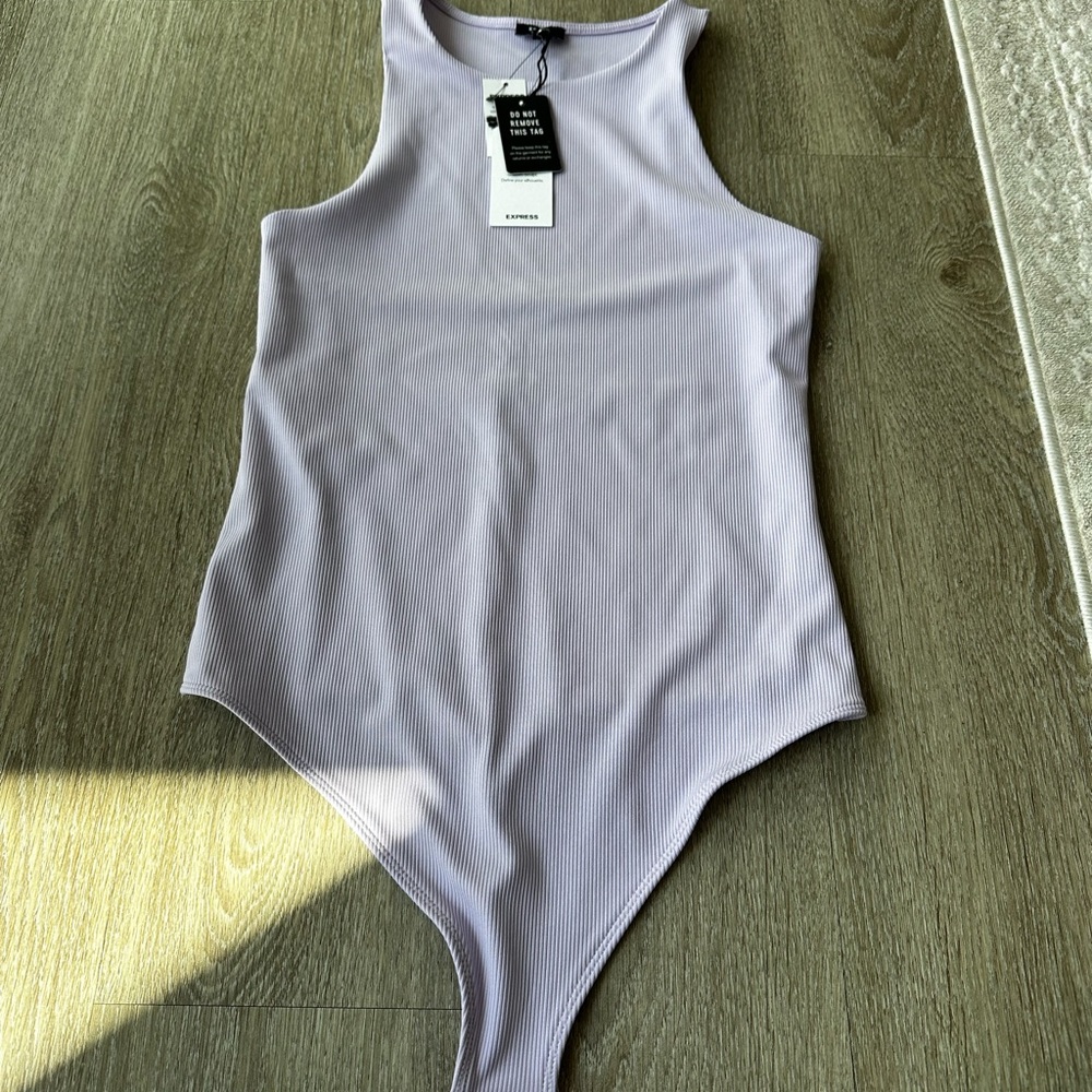 Express Lavender Ribbed Bodysuit - Picture 1 of 7